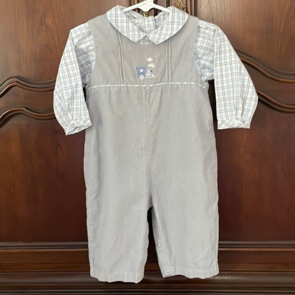 PETIT AMI Plaid Top with Jumpsuit Size 9M
